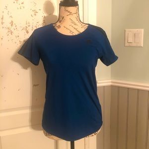 Blue and black adidas active t shirt